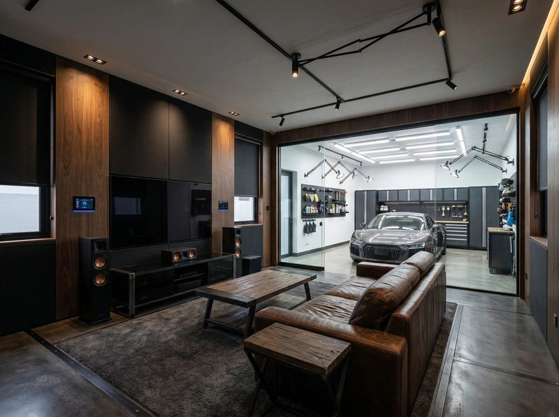 Дизайн гостиной в стиле Блэктэк — фото интерьера от нейросети RoomGPT