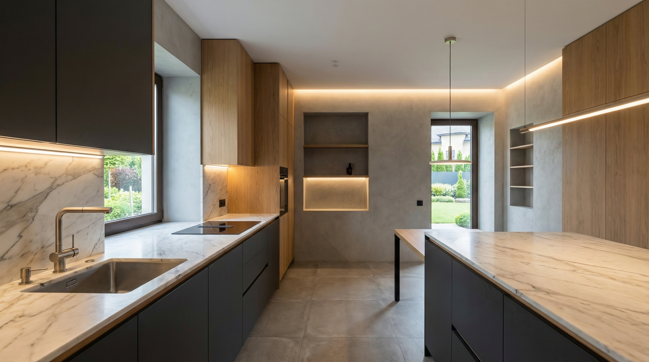 Дизайн кухни в стиле Минимализм — фото интерьера от нейросети RoomGPT