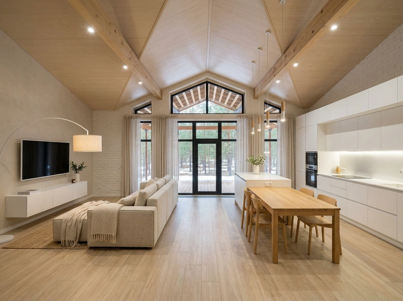 Дизайн интерьера в стиле Хюгге — Гостиная от нейросети RoomGPT