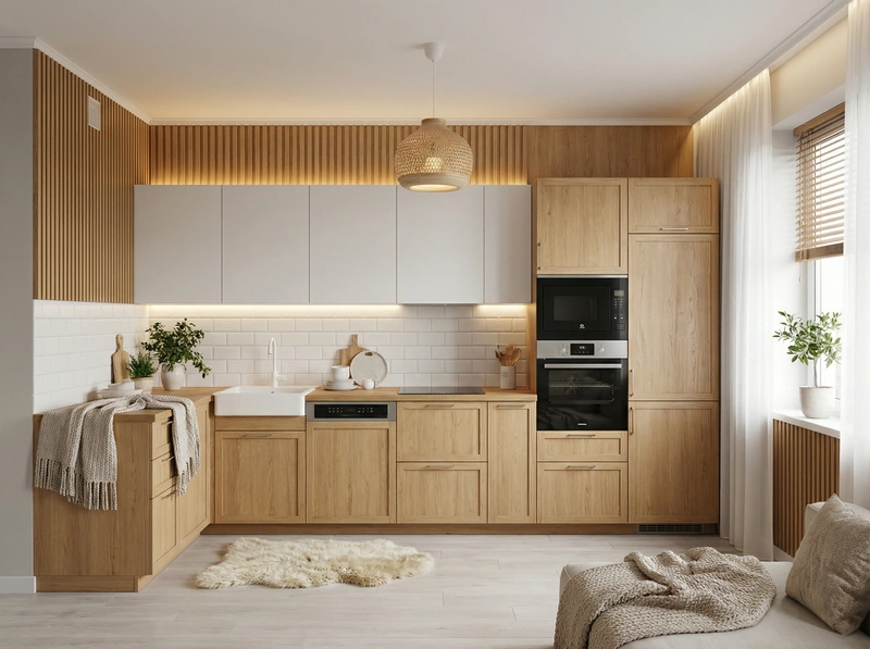 Дизайн интерьера в стиле Хюгге — Кухня от нейросети RoomGPT