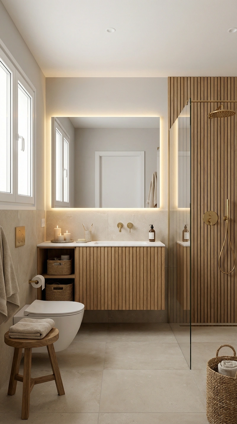 Дизайн интерьера в стиле Хюгге — Ванная от нейросети RoomGPT
