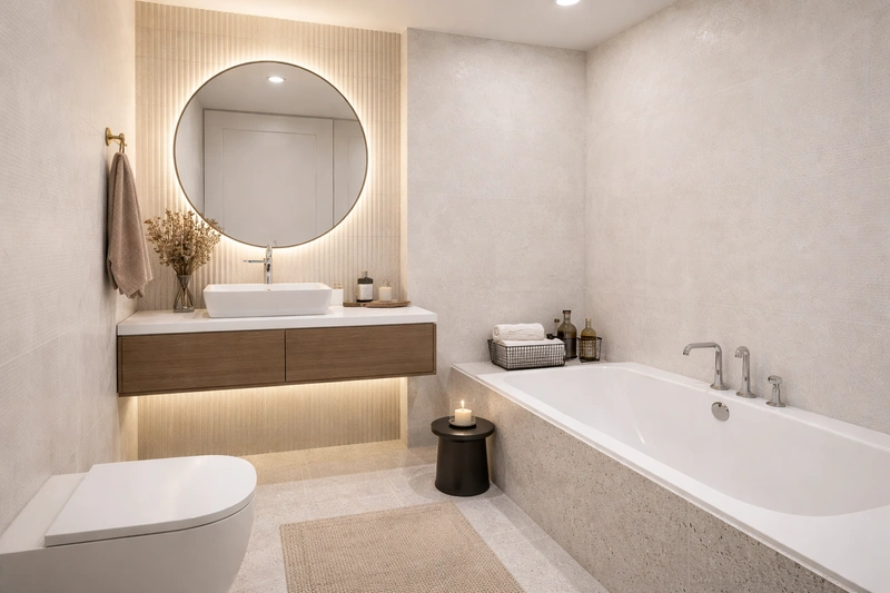 Дизайн ванной в стиле Эклектика — фото интерьера от нейросети RoomGPT