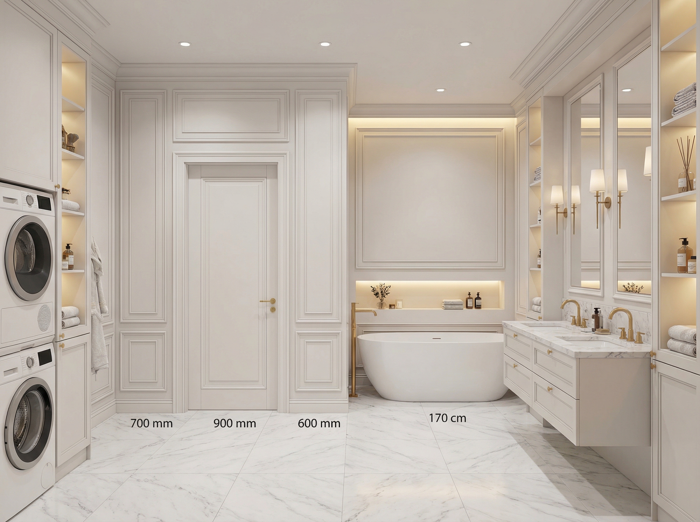 Дизайн ванной в стиле Классика — фото интерьера от нейросети RoomGPT