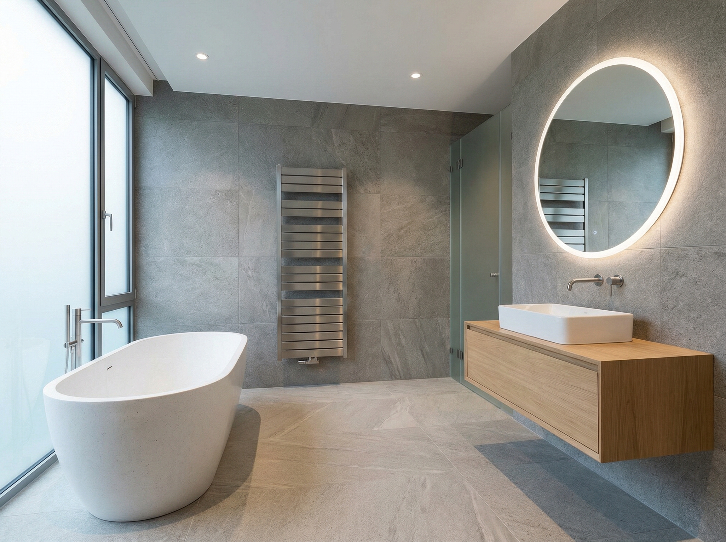 Дизайн ванной в стиле Минимализм — фото интерьера от нейросети RoomGPT