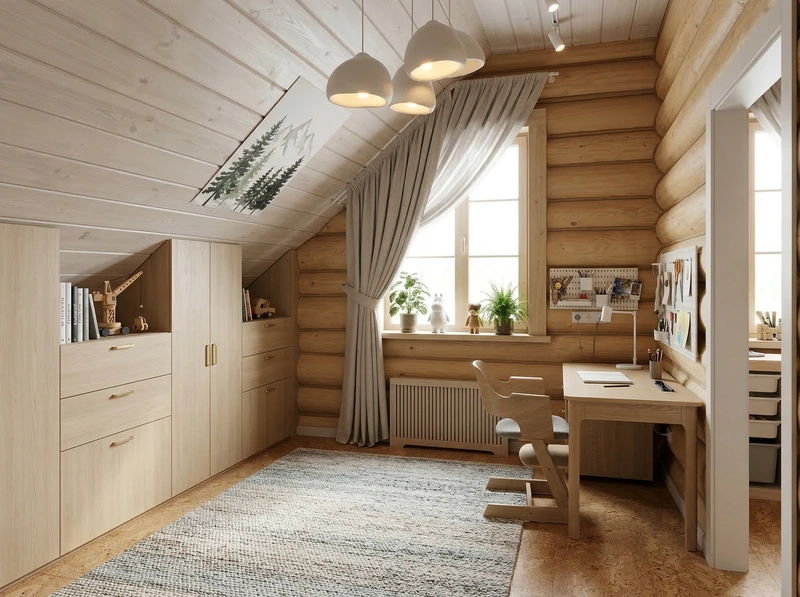 Дизайн детской в стиле Сканди — фото интерьера от нейросети RoomGPT