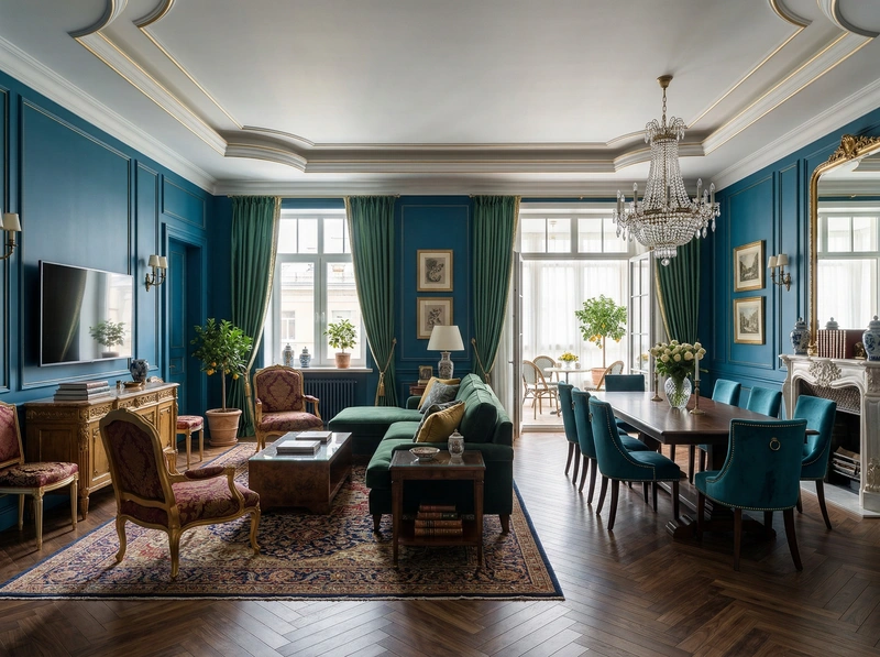 Дизайн интерьера в стиле Британский — Гостиная от нейросети RoomGPT