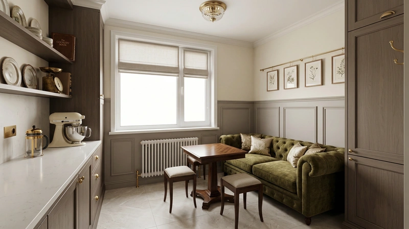 Дизайн интерьера в стиле Классика — Кухня от нейросети RoomGPT