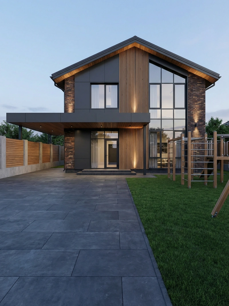 Дизайн интерьера в стиле Контемпорари — Фасад от нейросети RoomGPT