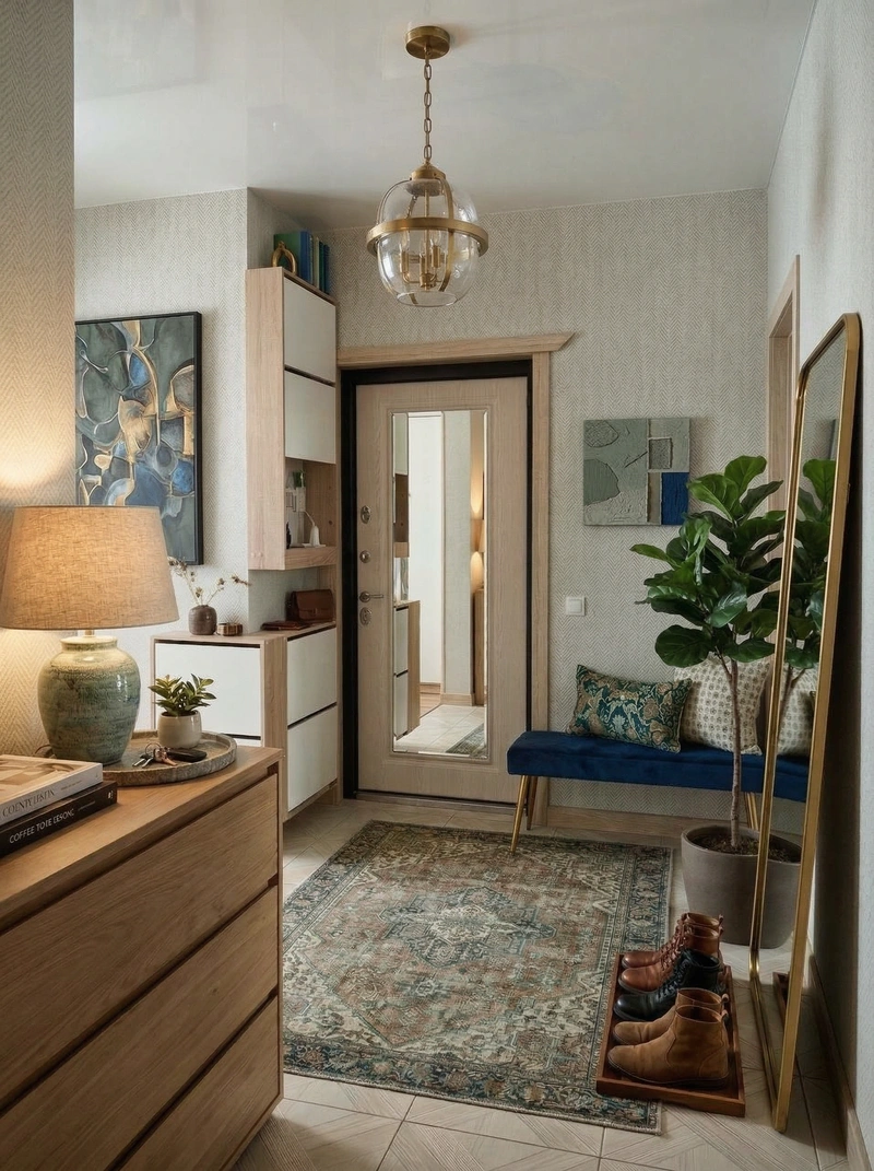 Дизайн интерьера в стиле Эклектика — Гостиная от нейросети RoomGPT