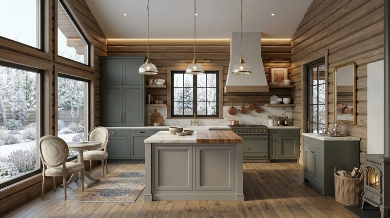 Дизайн кухни в стиле Классика — фото интерьера от нейросети RoomGPT