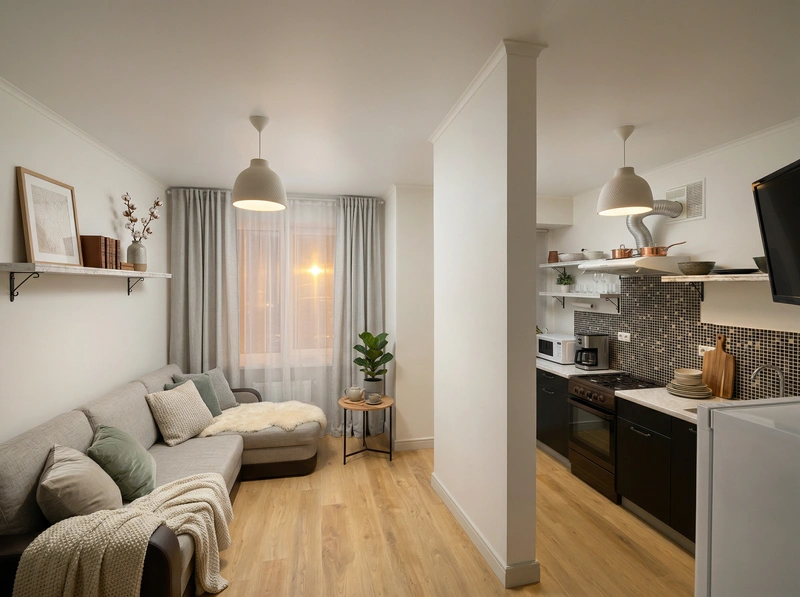 Дизайн интерьера в стиле Хюгге — Гостиная от нейросети RoomGPT