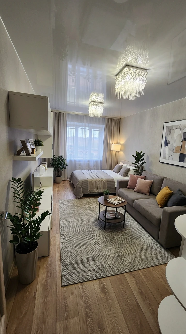 Дизайн гостиной в стиле Контемпорари — фото интерьера от нейросети RoomGPT