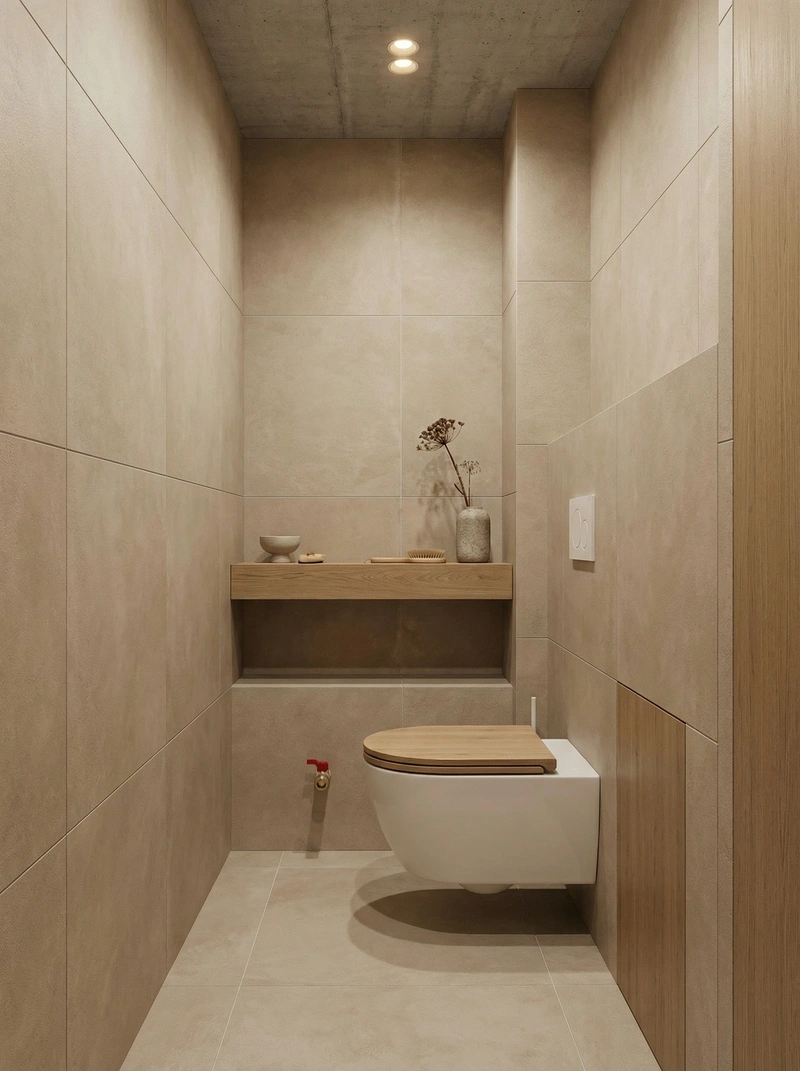 Дизайн ванной в стиле Japandi — фото интерьера от нейросети RoomGPT