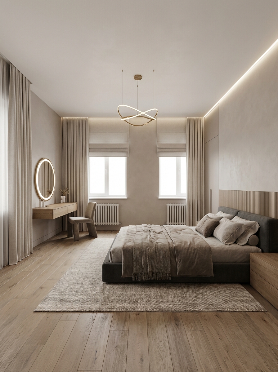 Дизайн спальни в стиле Минимализм — фото интерьера от нейросети RoomGPT