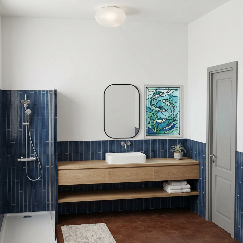 Дизайн интерьера в стиле Сканди — Ванная от нейросети RoomGPT