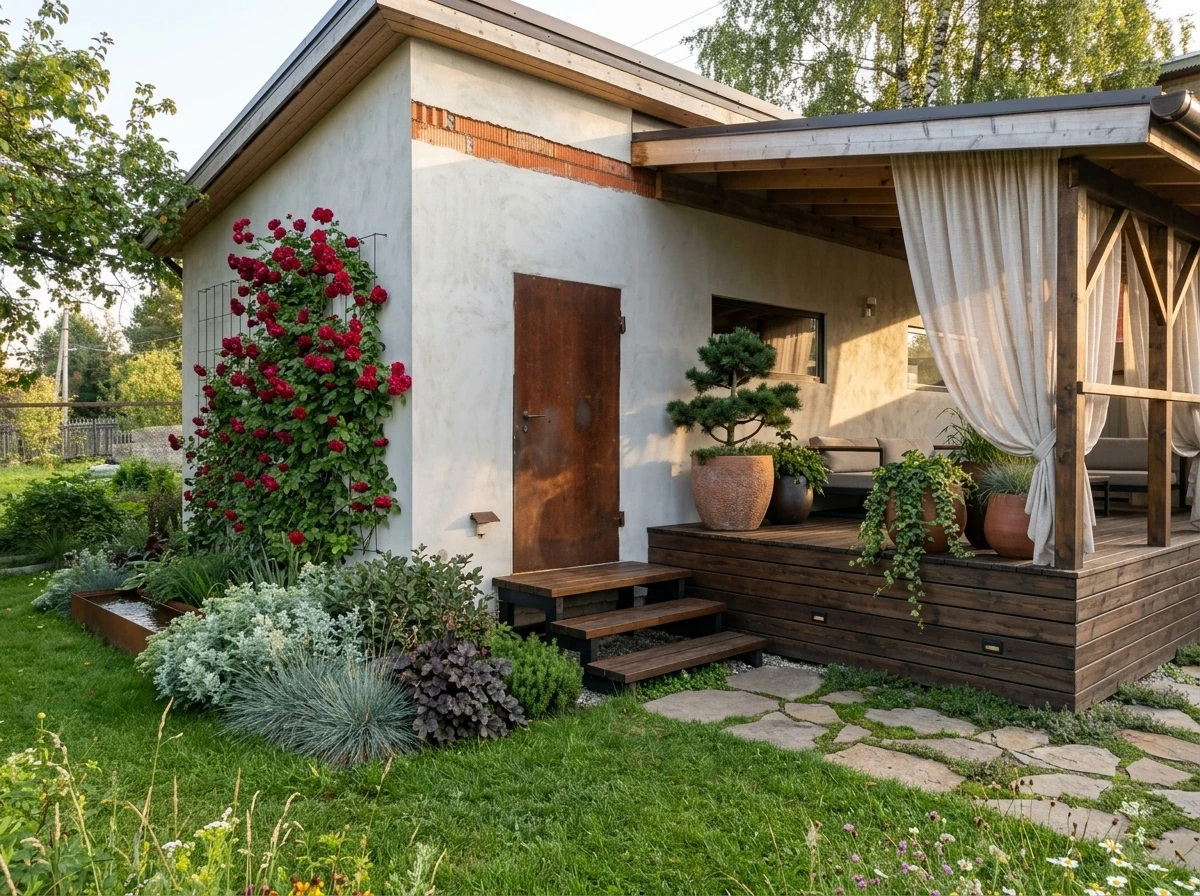 Дизайн участка в стиле Эко/Натуральный — фото участка от нейросети RoomGPT