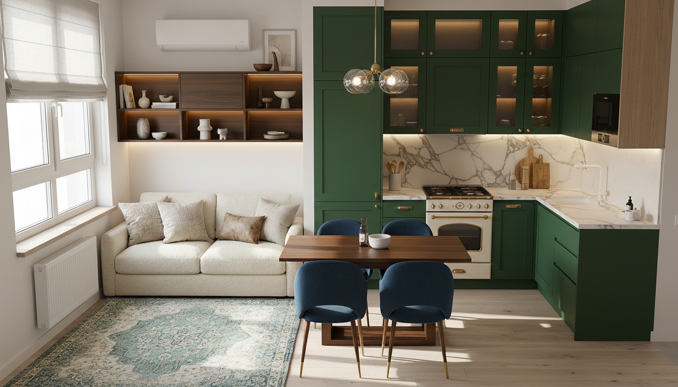 Дизайн кухни в стиле Британский — фото интерьера от нейросети RoomGPT