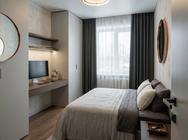 Дизайн интерьера в стиле Минимализм — Спальня от нейросети RoomGPT