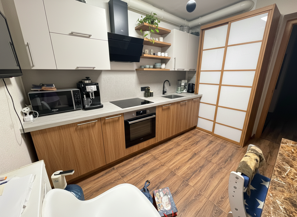 Дизайн гостиной в стиле Japandi — фото интерьера от нейросети RoomGPT