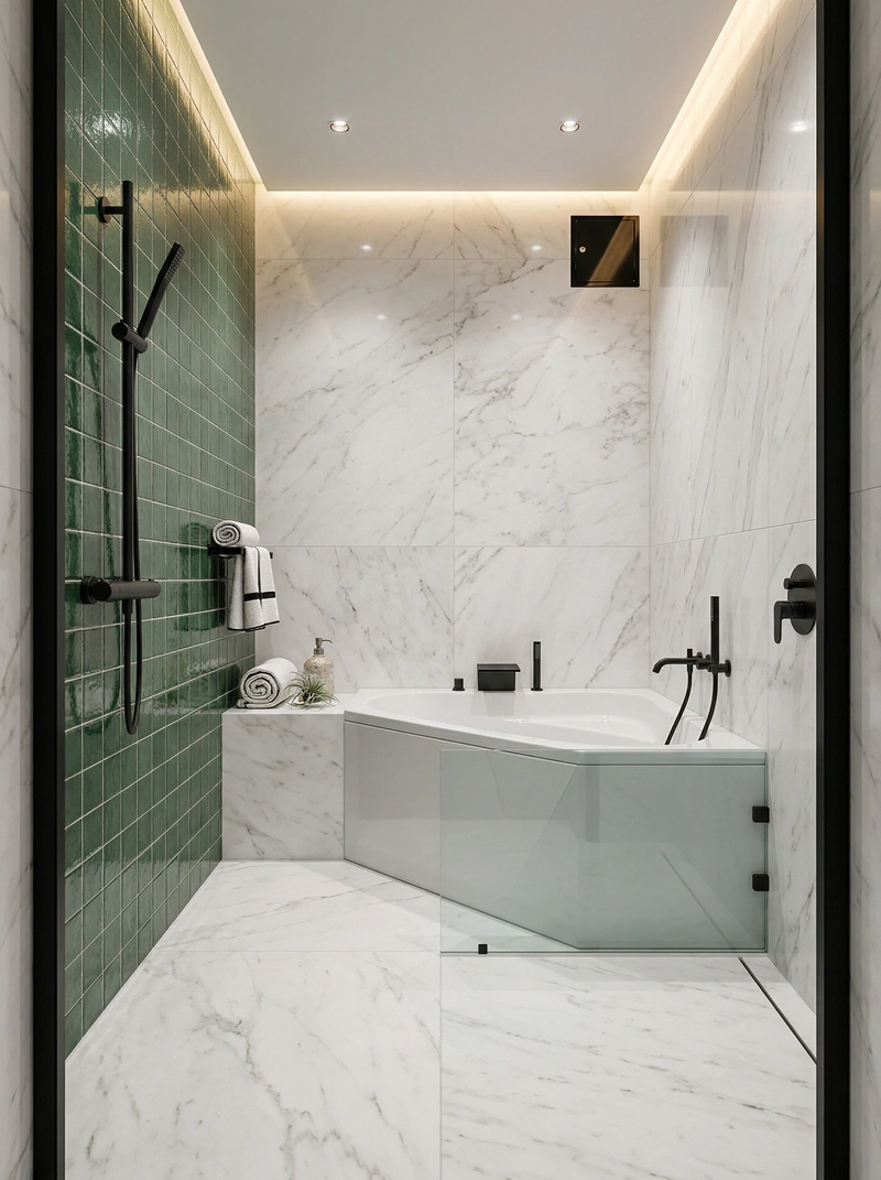 Дизайн ванной в стиле Минимализм — фото интерьера от нейросети RoomGPT
