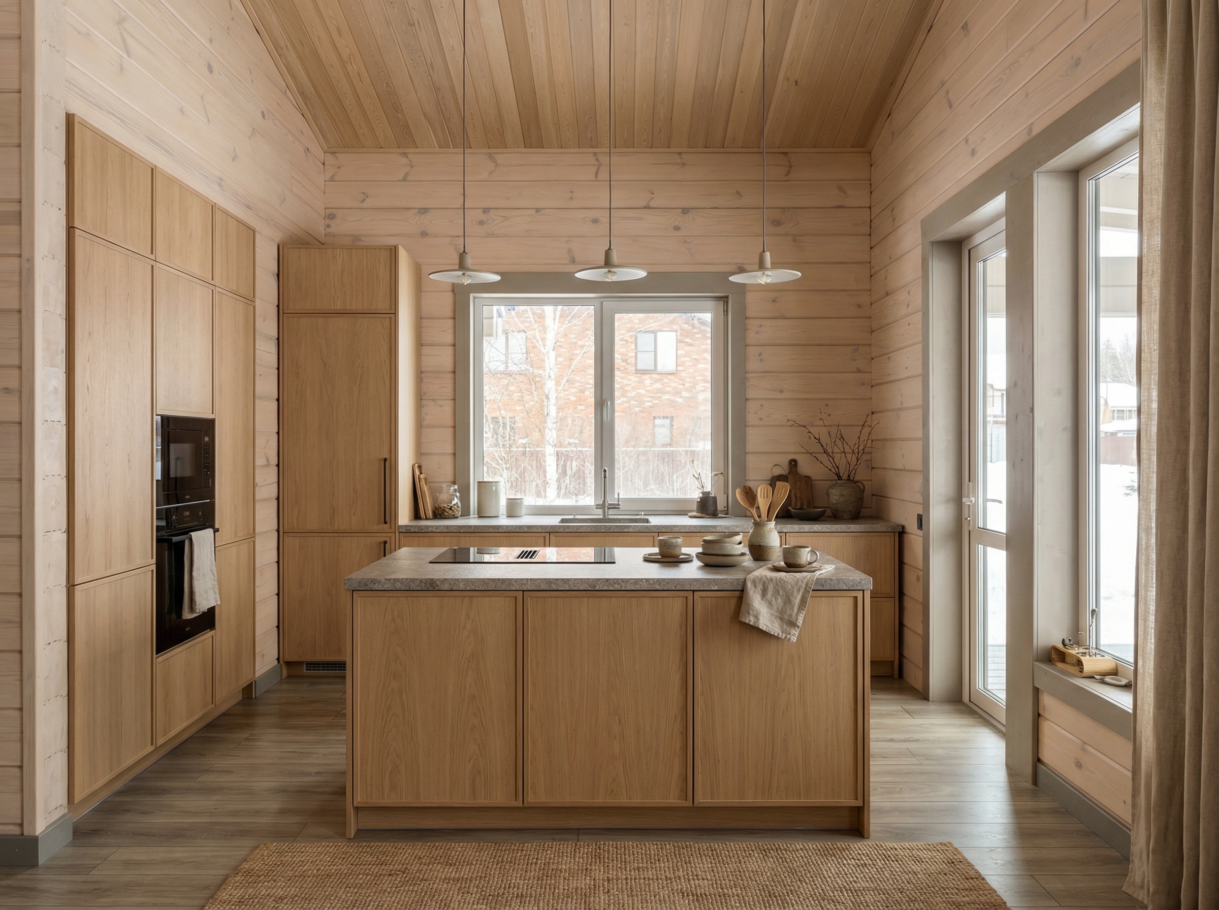 Дизайн кухни в стиле Japandi — фото интерьера от нейросети RoomGPT