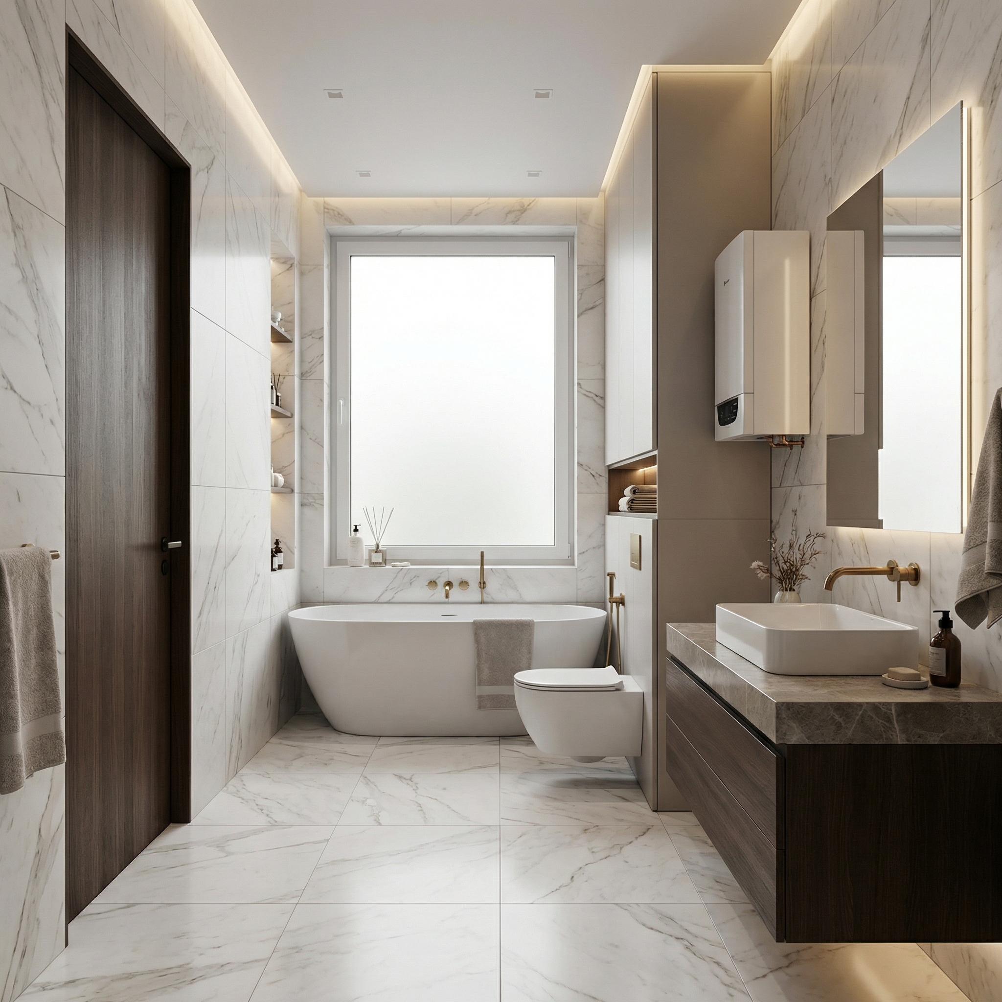 Дизайн ванной в стиле Минимализм — фото интерьера от нейросети RoomGPT