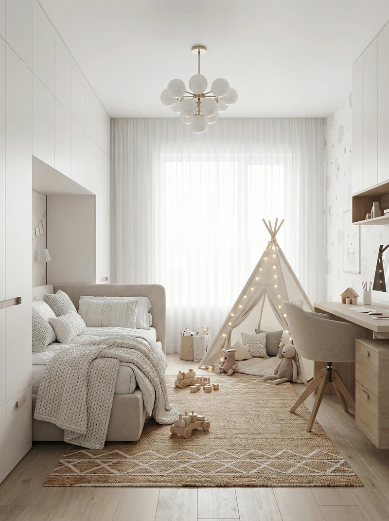 Дизайн интерьера в стиле Хюгге — Детская от нейросети RoomGPT