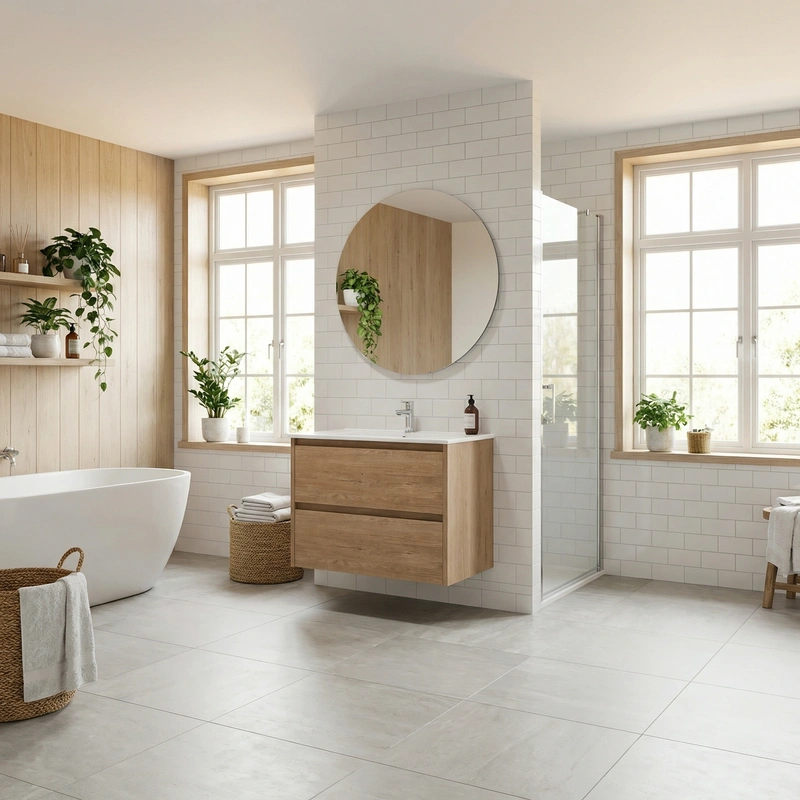 Дизайн интерьера в стиле Сканди — Ванная от нейросети RoomGPT