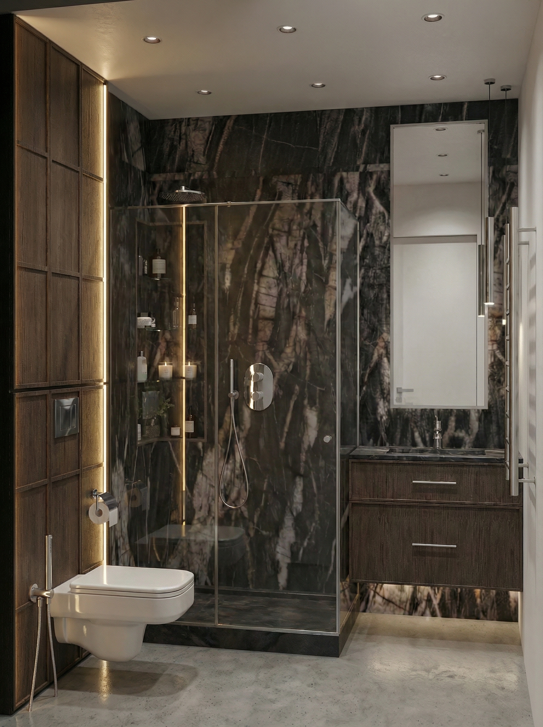 Дизайн ванной в стиле Минимализм — фото интерьера от нейросети RoomGPT