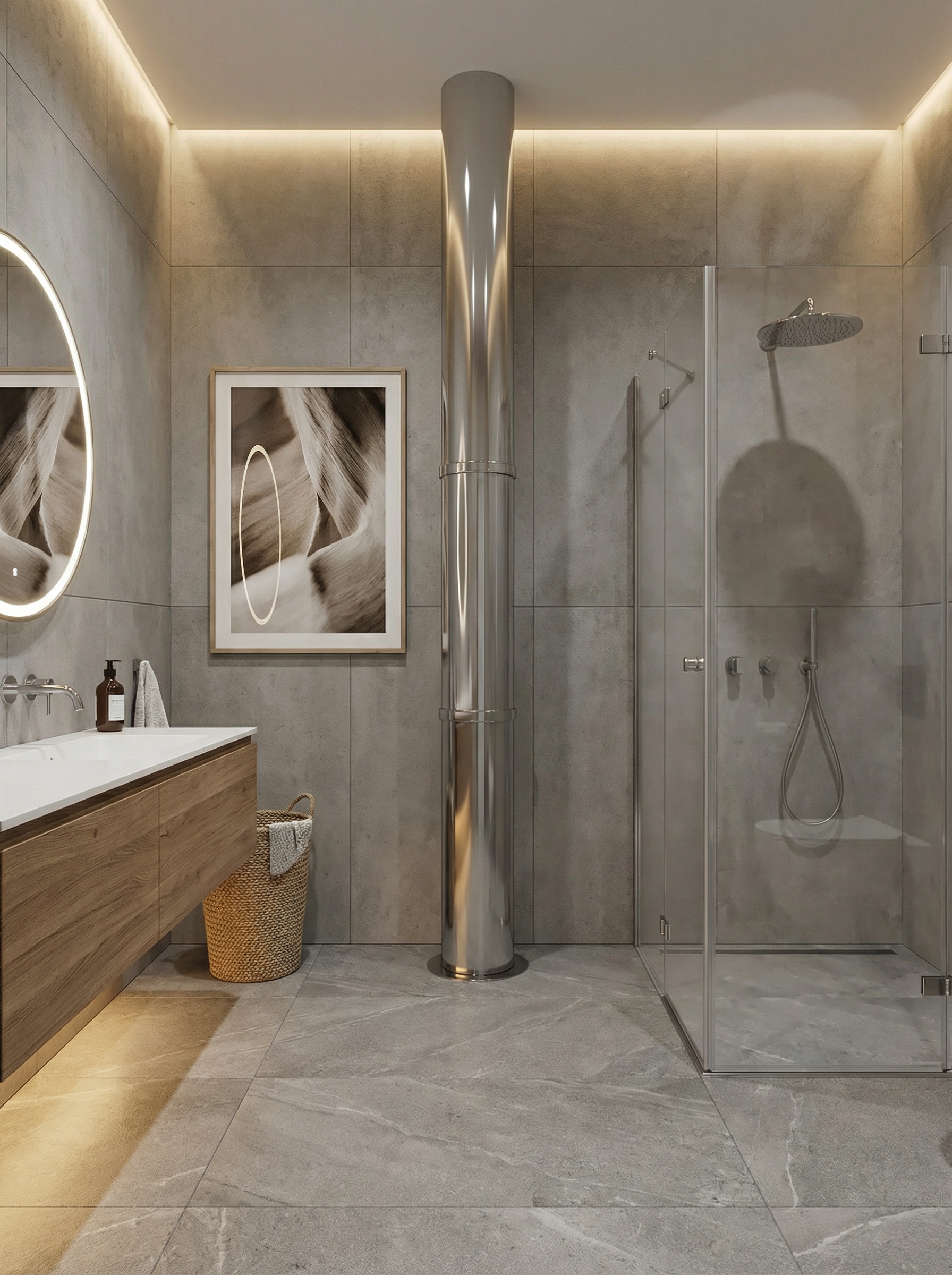 Дизайн ванной в стиле Минимализм — фото интерьера от нейросети RoomGPT