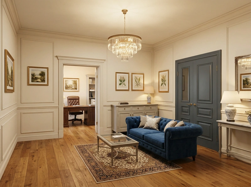 Дизайн гостиной в стиле Классика — фото интерьера от нейросети RoomGPT