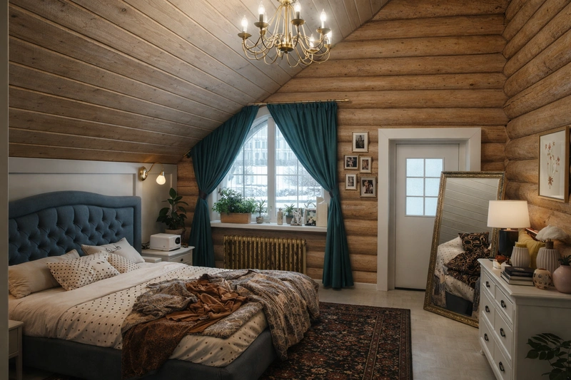 Дизайн интерьера в стиле Эклектика — Спальня от нейросети RoomGPT