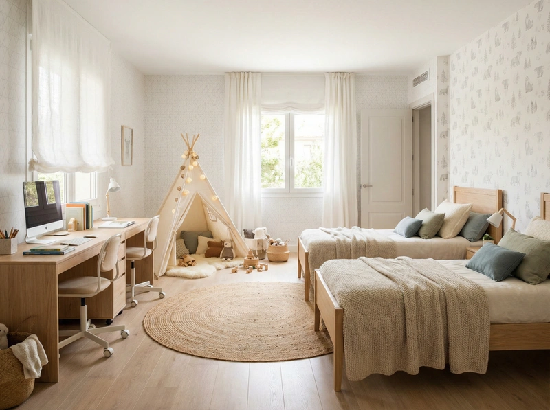 Дизайн интерьера в стиле Хюгге — Детская от нейросети RoomGPT