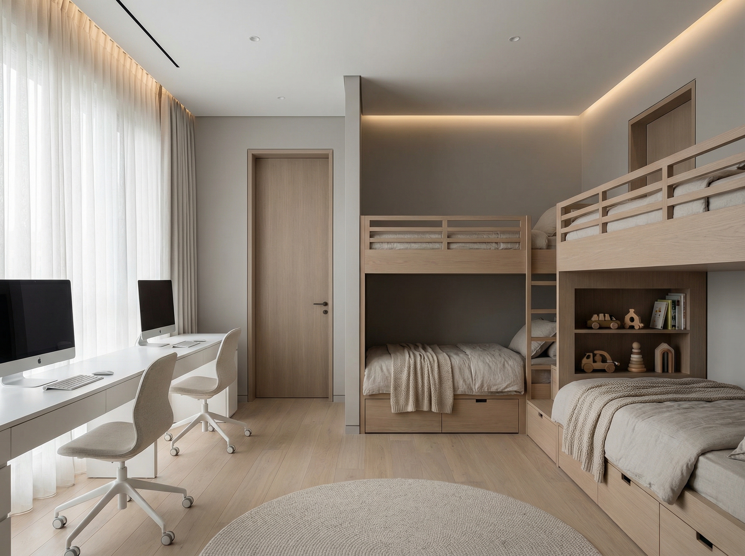 Дизайн детской в стиле Минимализм — фото интерьера от нейросети RoomGPT