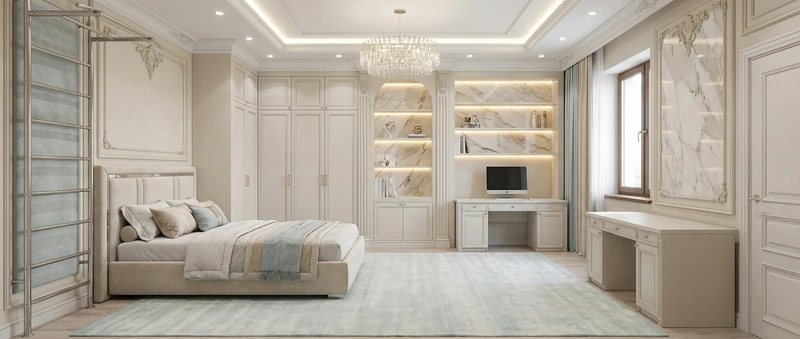 Дизайн детской в стиле Классика — фото интерьера от нейросети RoomGPT