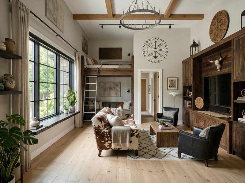 Дизайн гостиной в стиле Лофт — фото интерьера от нейросети RoomGPT
