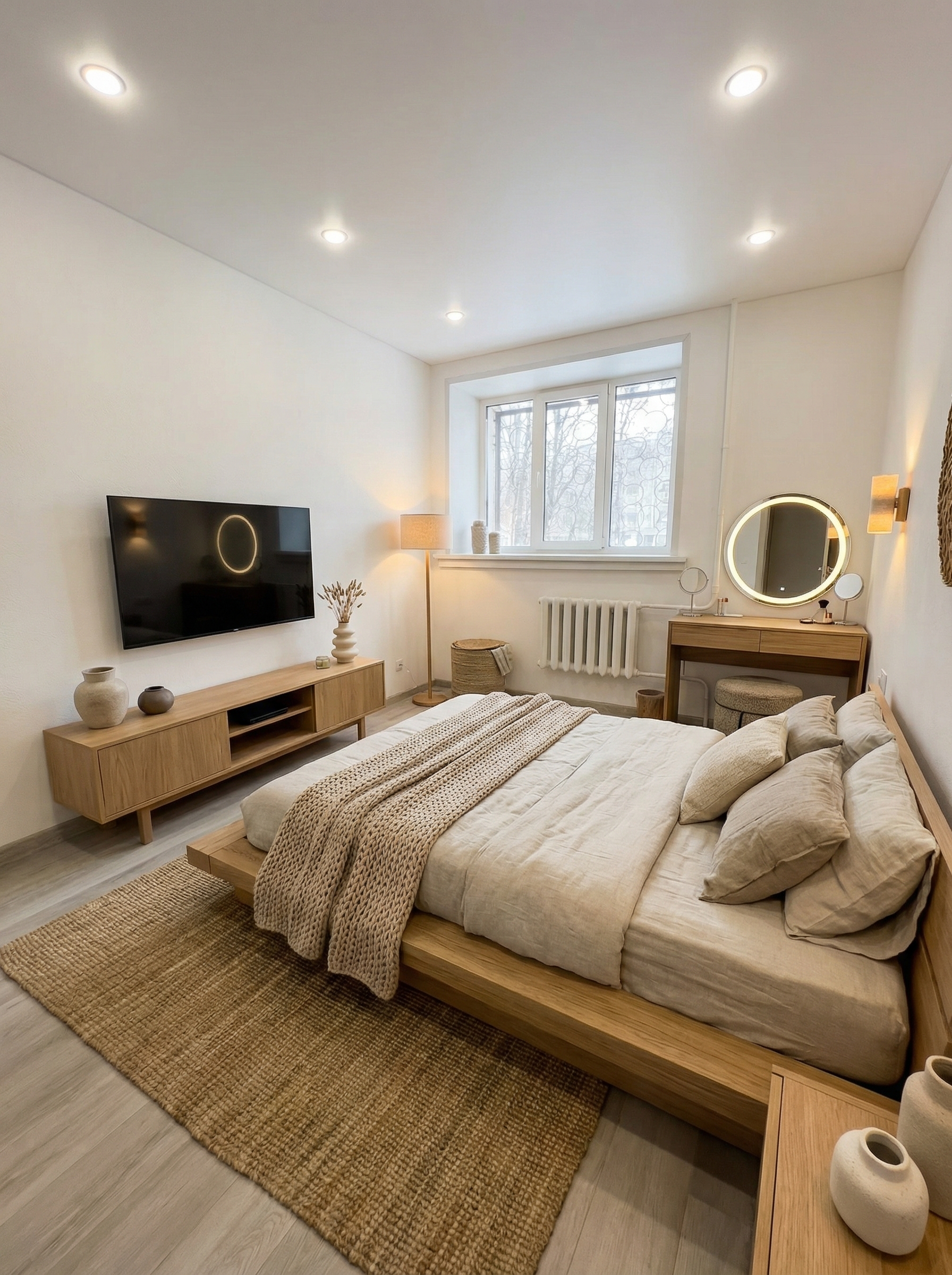 Дизайн спальни в стиле Japandi — фото интерьера от нейросети RoomGPT