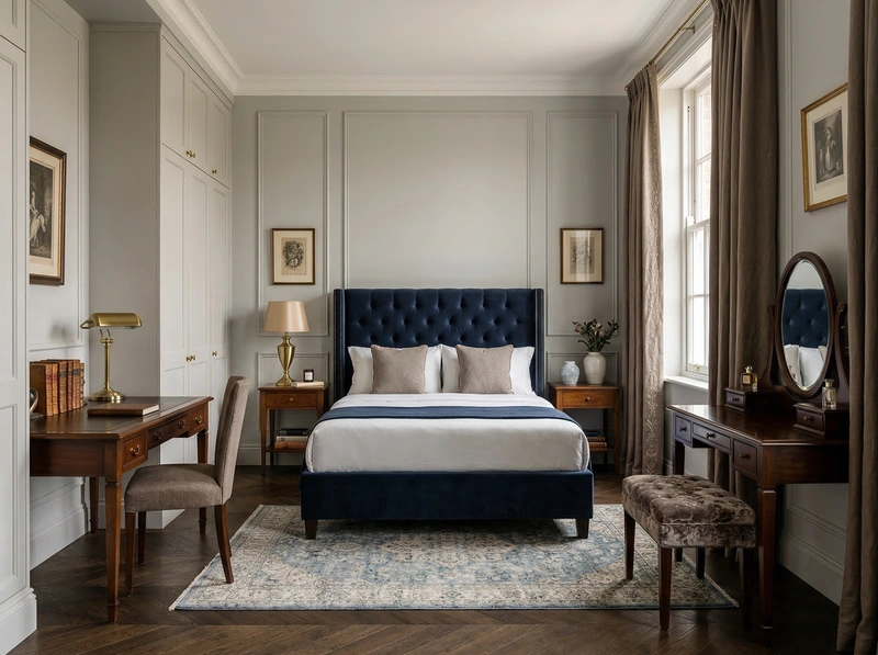 Дизайн спальни в стиле Классика — фото интерьера от нейросети RoomGPT