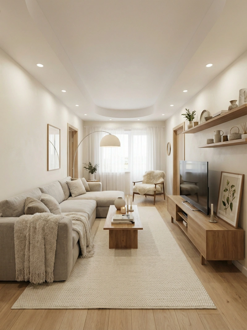 Дизайн интерьера в стиле Сканди — Гостиная от нейросети RoomGPT