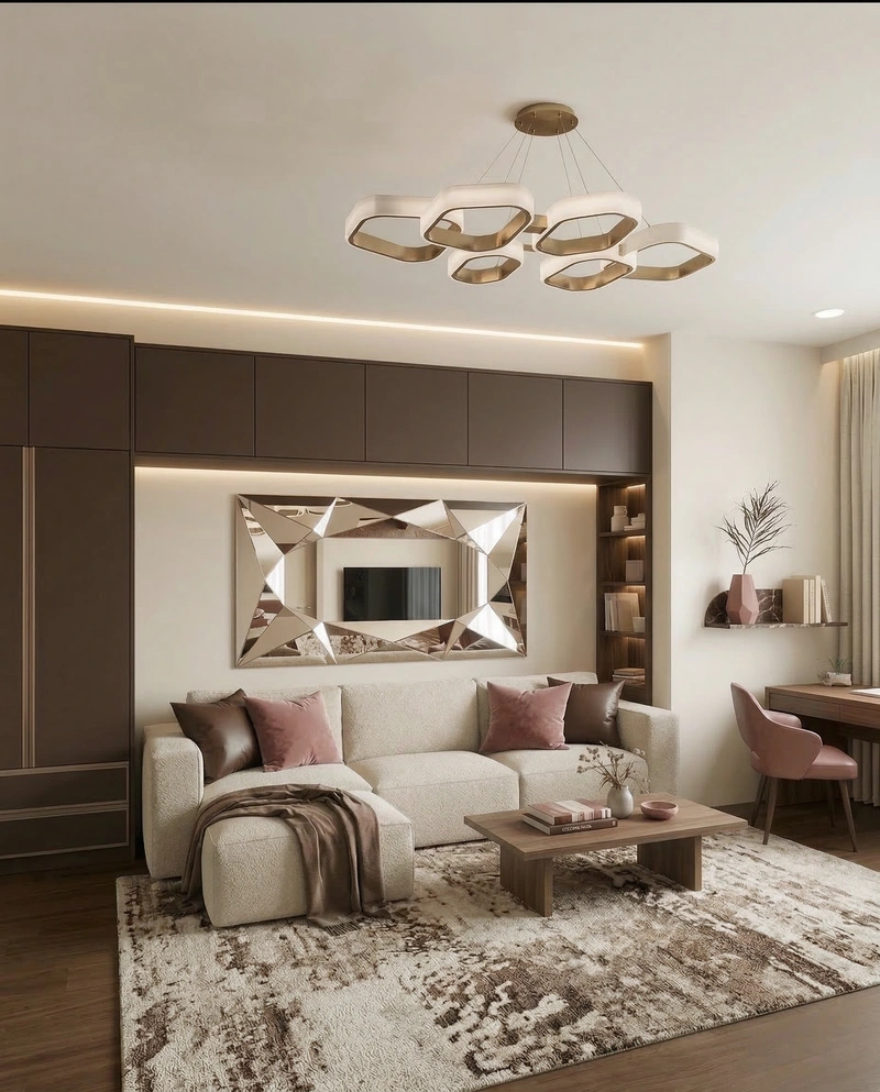 Дизайн гостиной в стиле Контемпорари — фото интерьера от нейросети RoomGPT