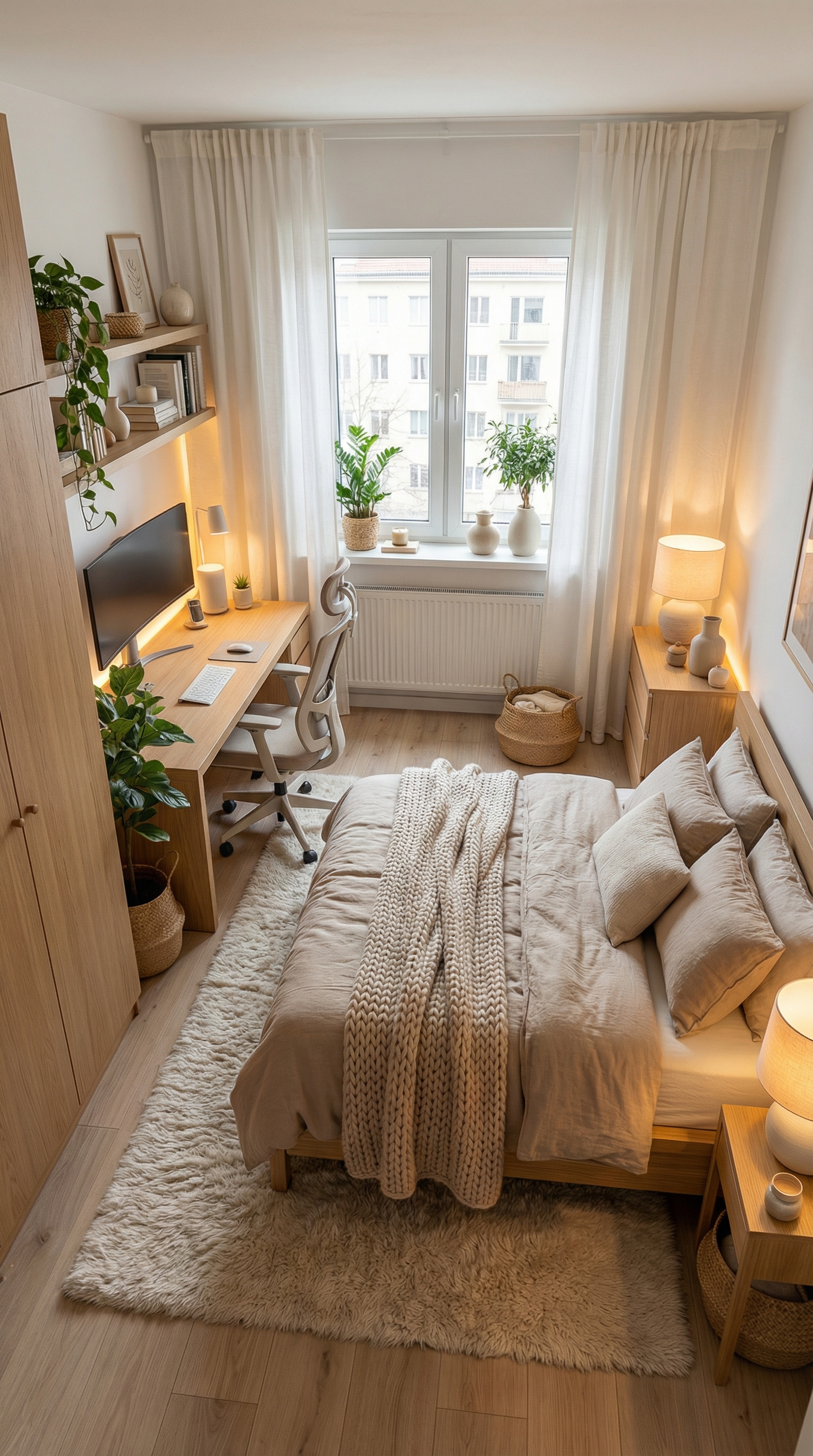 Дизайн спальни в стиле Хюгге — фото интерьера от нейросети RoomGPT