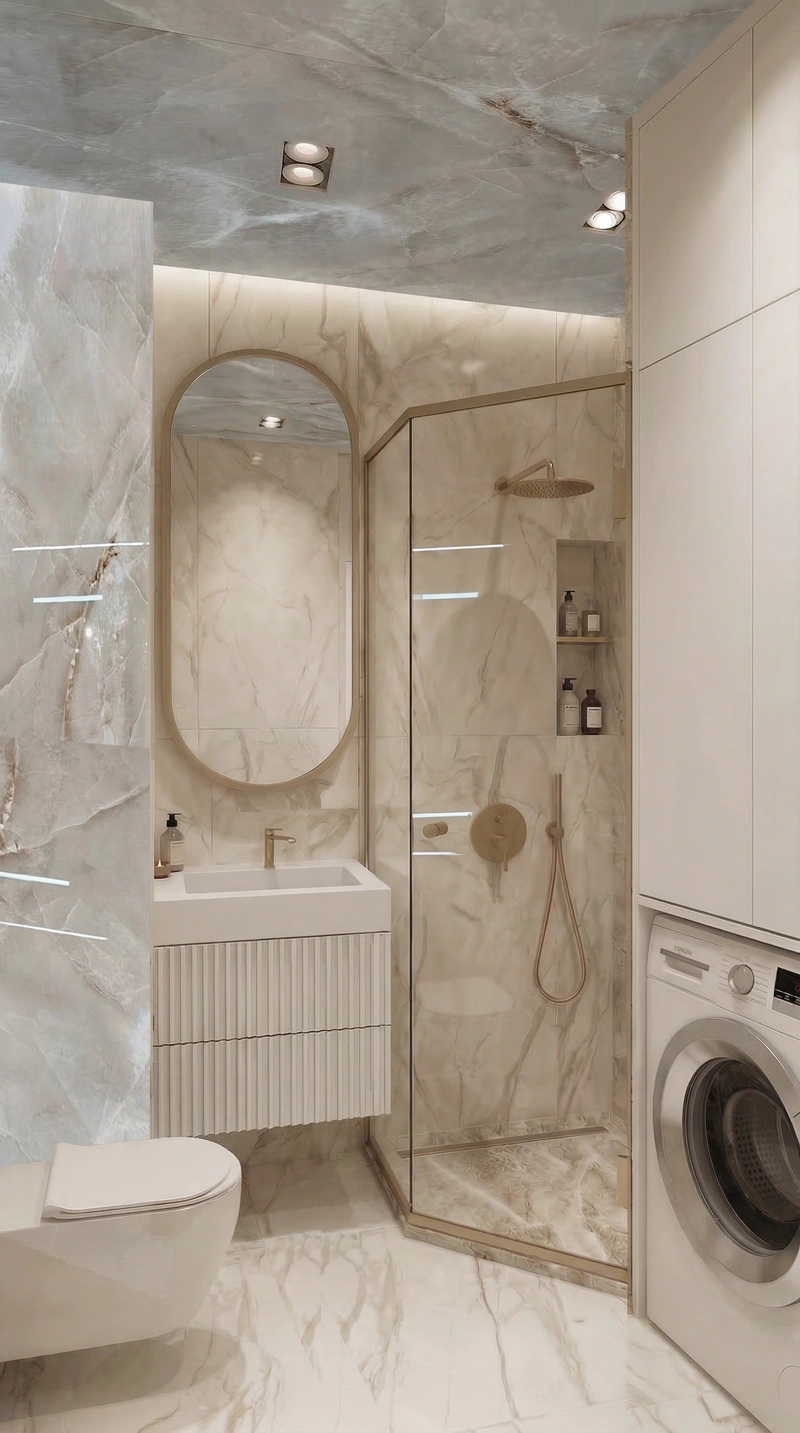 Дизайн интерьера в стиле Минимализм — Ванная от нейросети RoomGPT