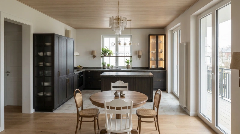 Дизайн кухни в стиле Japandi — фото интерьера от нейросети RoomGPT