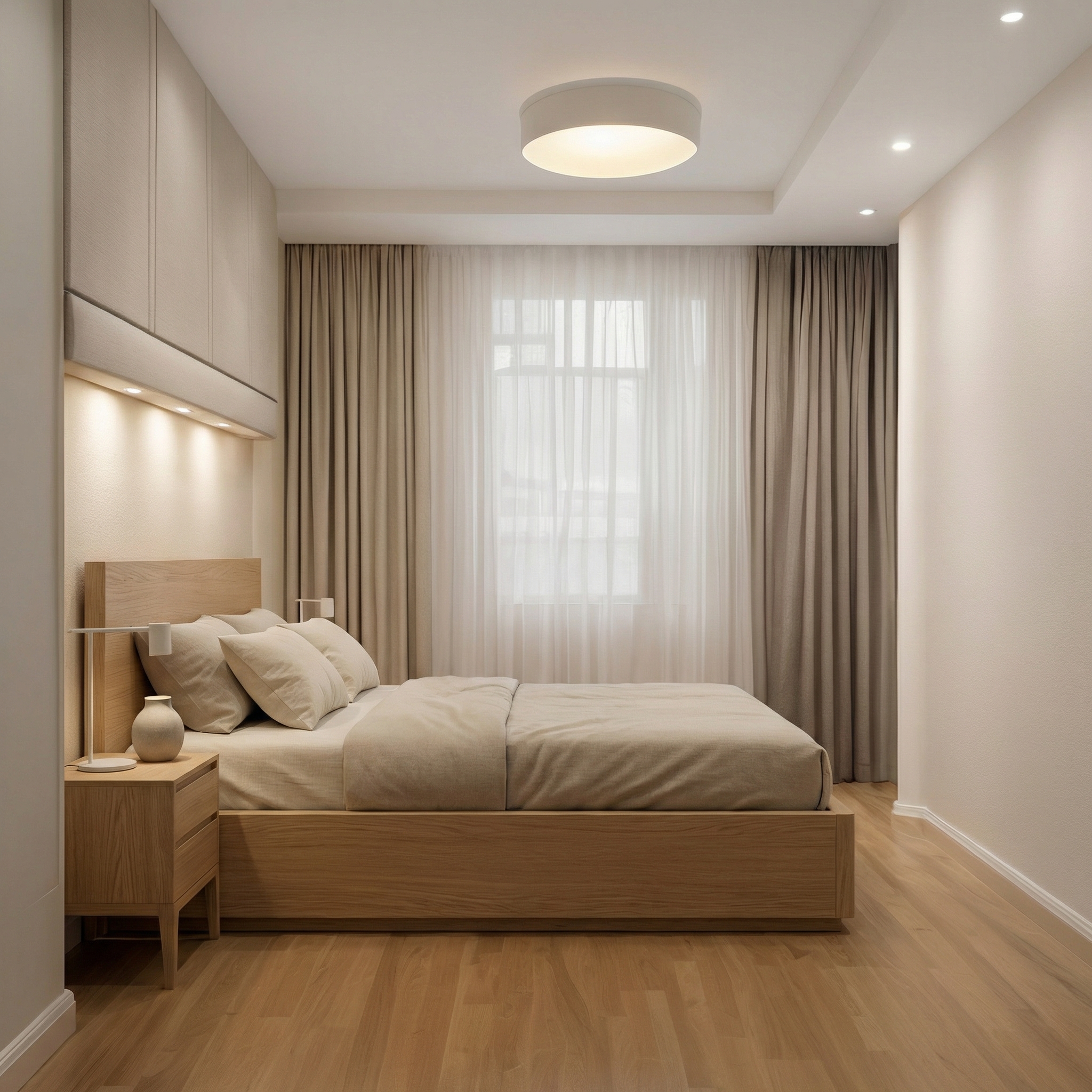 Дизайн спальни в стиле Минимализм — фото интерьера от нейросети RoomGPT