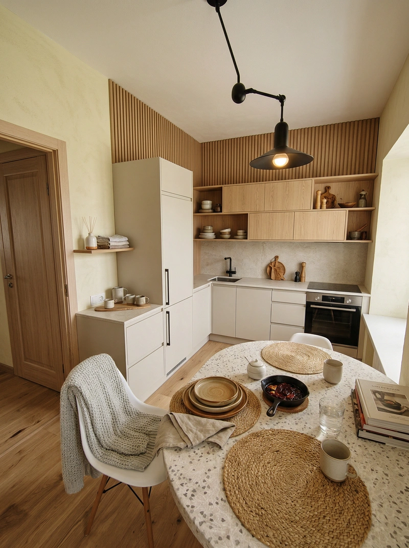 Дизайн интерьера в стиле Хюгге — Кухня от нейросети RoomGPT