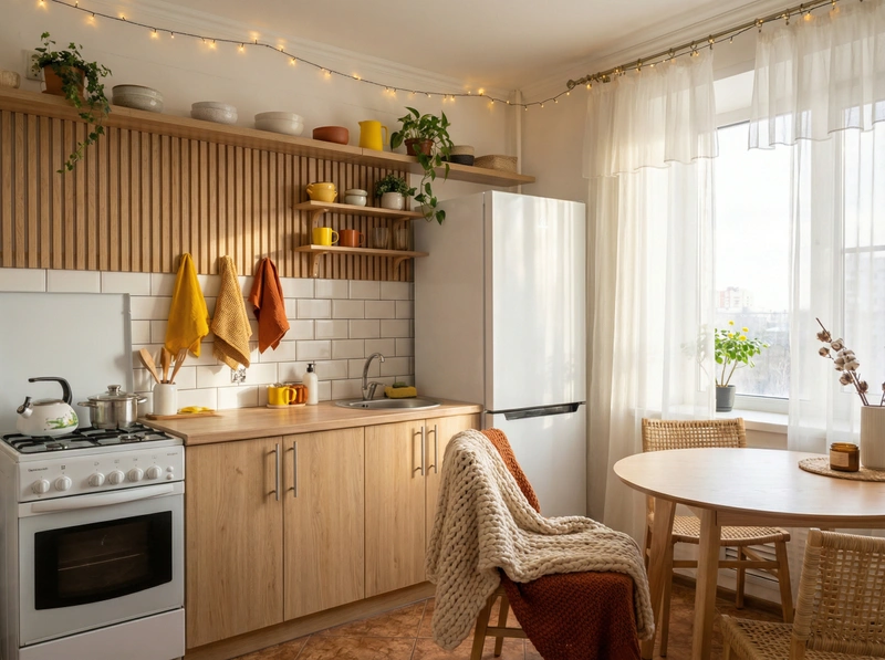 Дизайн интерьера в стиле Хюгге — Кухня от нейросети RoomGPT