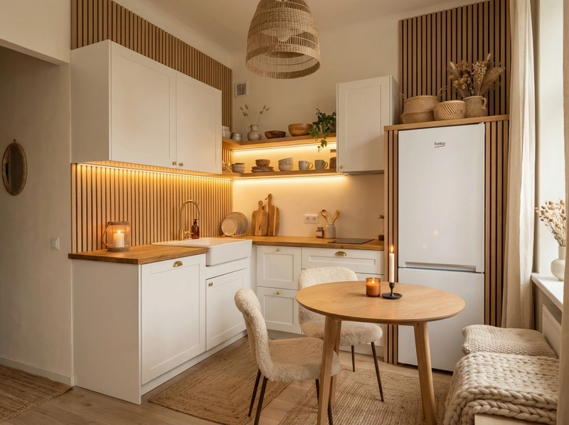 Дизайн интерьера в стиле Хюгге — Кухня от нейросети RoomGPT