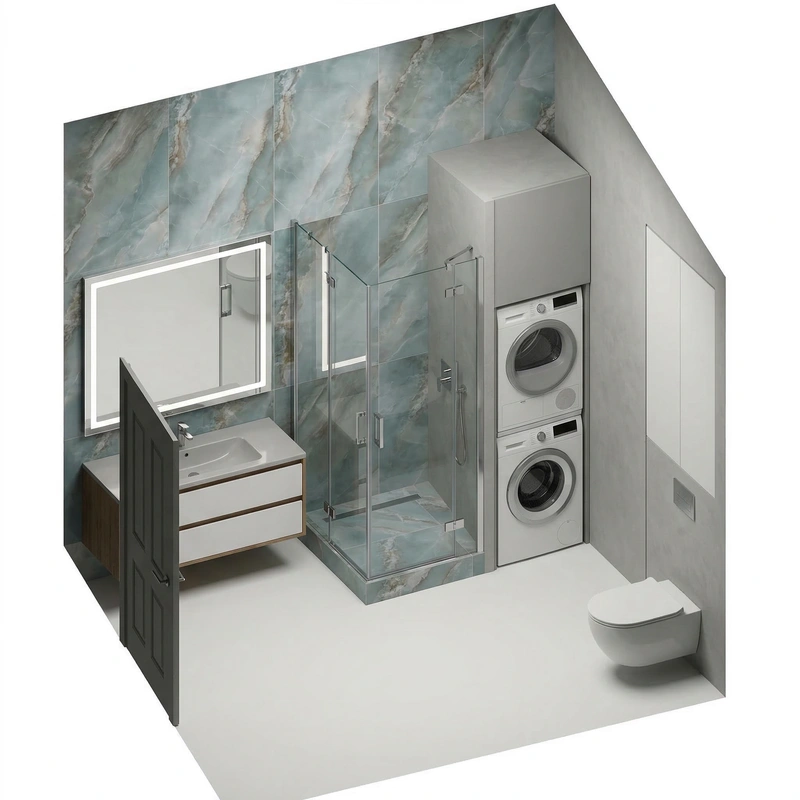 Дизайн ванной в стиле Без стиля — фото интерьера от нейросети RoomGPT