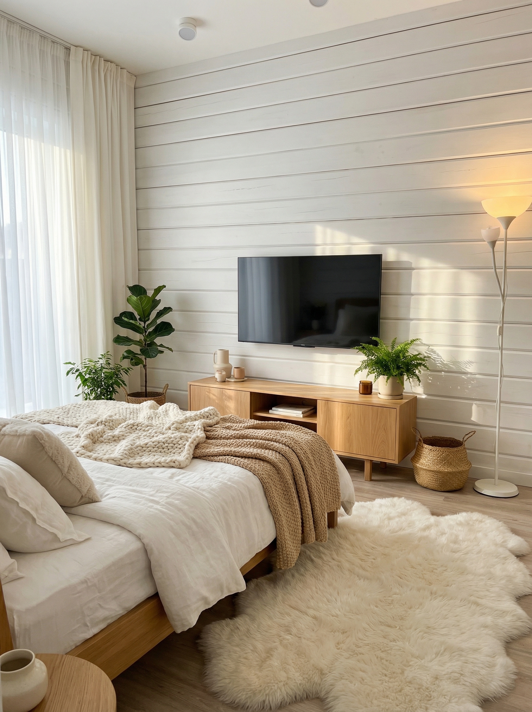 Дизайн спальни в стиле Хюгге — фото интерьера от нейросети RoomGPT