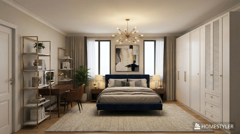 Дизайн интерьера в стиле Эклектика — Спальня от нейросети RoomGPT